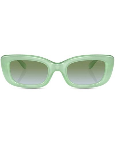 COACH Logo-plaque Rectangle-frame Sunglasses - Green
