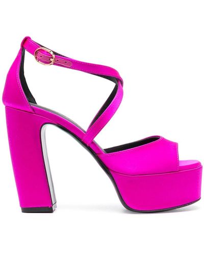 Roberto Festa 115mm Open-toe Leather Court Shoes - Pink