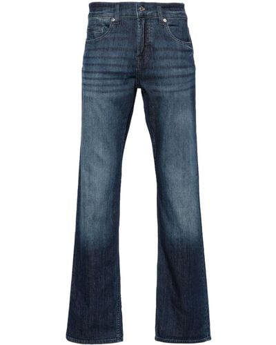 7 For All Mankind Headway Mid Waist Straight Jeans - Blauw