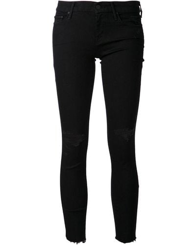 Mother 'looker' Ankle Frey Jeans - Black