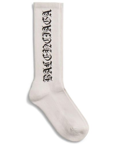 Balenciaga Gothic Logo Cotton-blend Socks - White
