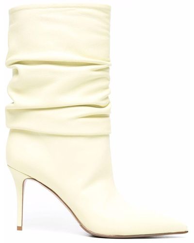 Le Silla Ruched Pointed Ankle Boots - Green