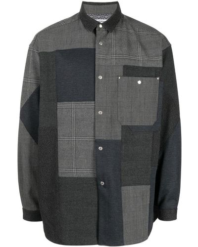 White Mountaineering Checked Button-up Jacket - Black