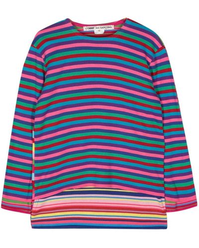 Comme des Garçons Striped Layered Sweater - Blue