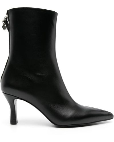 Maje 75mm Faymon Leather Ankle Boots - Black