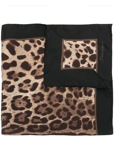 Dolce & Gabbana Pañuelo con estampado de leopardo - Negro