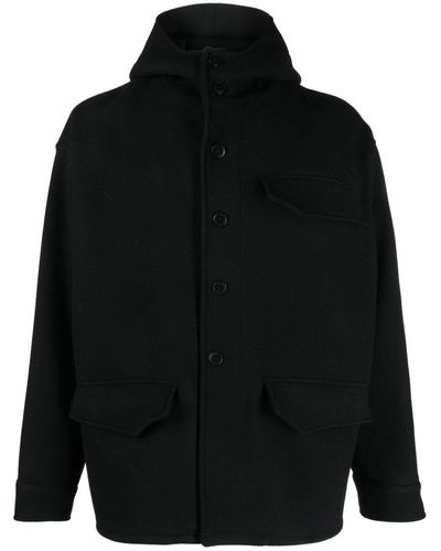 Costumein Hooded Virgin-wool Coat - Black