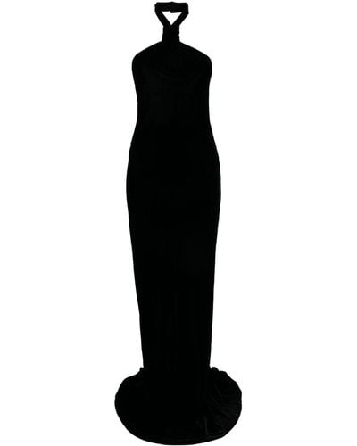 Ann Demeulemeester Vestido Ingeborg con cuello halter - Negro