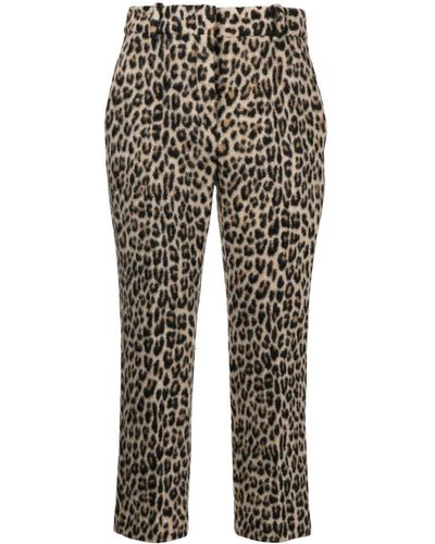 Ermanno Scervino Leopard-print Cropped Trousers - Grey
