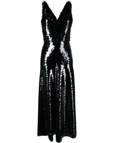 Lanvin スパンコール Aラインドレス - ブラック