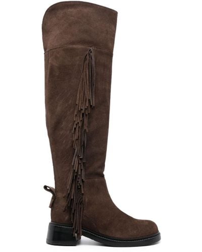 See By Chloé Joice 45mm Fringed Suede Boots - Brown