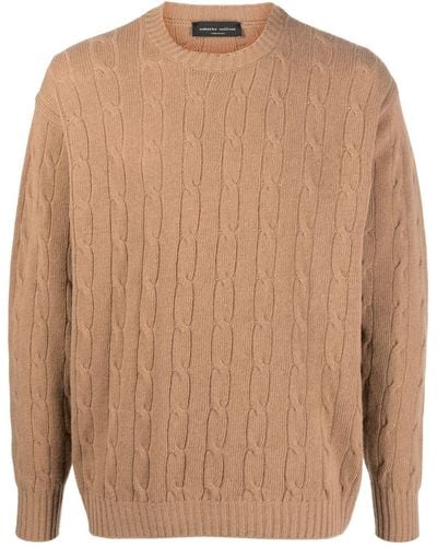 Roberto Collina Cable-knit Merino-cashmere Blend Sweater - Brown