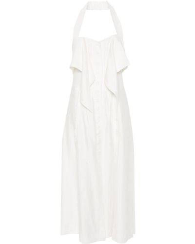 Cult Gaia Halterneck Textured Maxi Dress - White