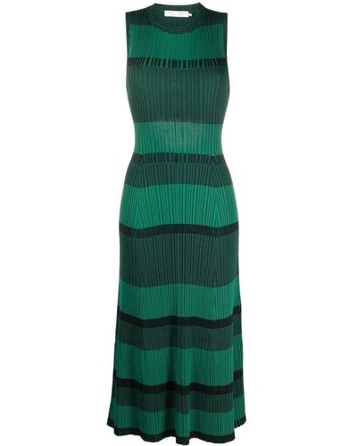 Proenza Schouler Flared Knitted Midi Dress - Green