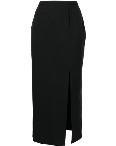 GOODIOUS Side Slit Pencil Skirt - Black
