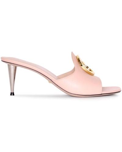 Gucci Blondie 65mm Leather Sandals - Pink