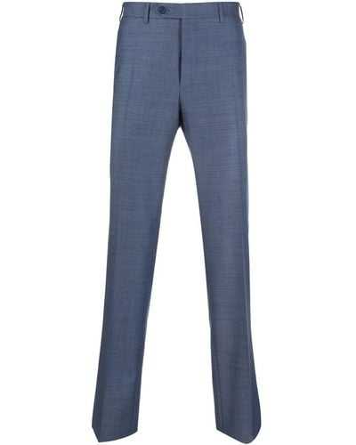 Canali Mid-rise Straight-leg Trousers - Blue