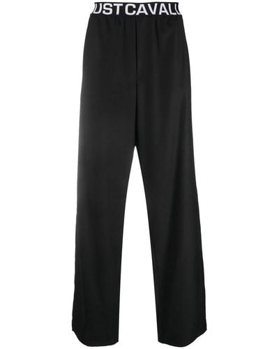 Just Cavalli Pantalones con logo estampado - Negro