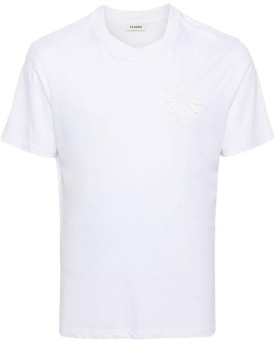Sandro T-Shirt mit Sonnenmotiv - Weiß
