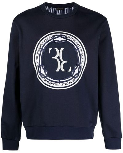 Billionaire Sweater Met Logoprint - Blauw