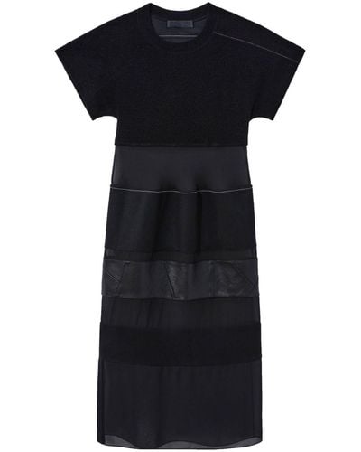 Proenza Schouler Panelled Wool-blend Midi Dress - ブラック