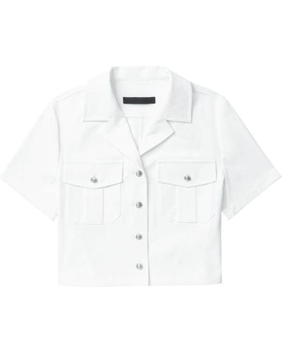 Juun.J Cropped Tailored Short-sleeve Jacket - White