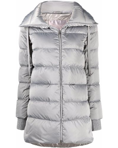 Herno Feather Down Zip-up Padded Coat - Gray