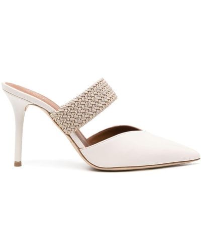 Malone Souliers Maisie 85mm Leather Mules - White