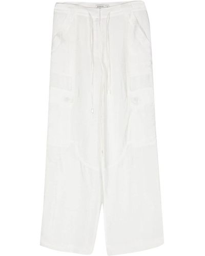 Jonathan Simkhai Crinkled Shimmer Cargo Trousers - Wit