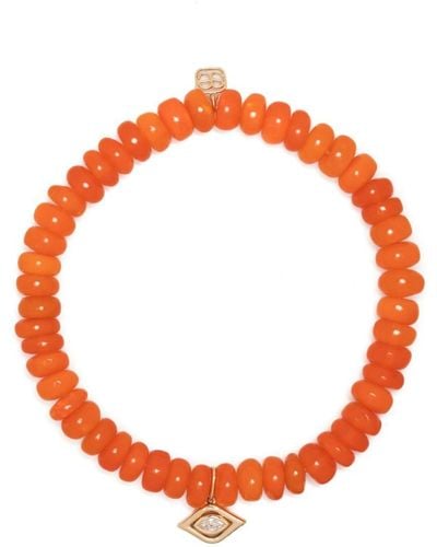 Sydney Evan Bracelet Evil Eye en or 14ct - Orange