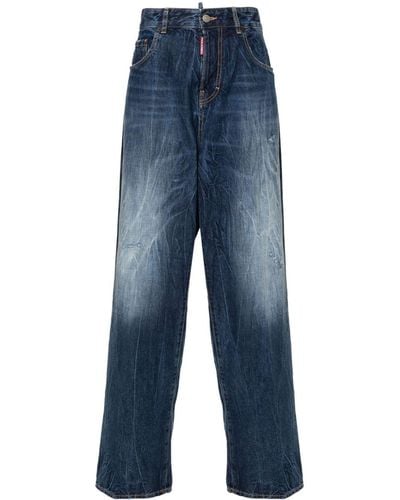 DSquared² Icon Eros High-Rise Wide-Leg Jeans - Blue