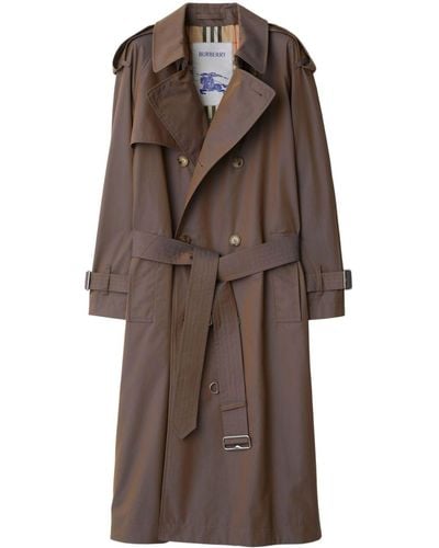 Burberry Double-breasted Cotton Trench Coat - Brown