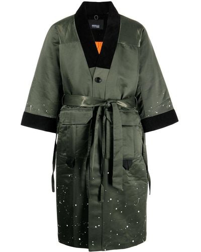 Mostly Heard Rarely Seen Kimono Robe Overcoat - Green