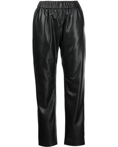 Anine Bing Leather-effect Elasticated Pants - Black