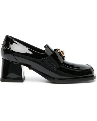 Versace Alia 55mm Leather Loafers - Black