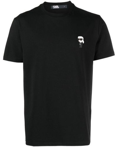 Karl Lagerfeld T-Shirt mit Patch-Detail - Schwarz