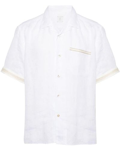 Eleventy Stripe-trim Short-sleeve Shirt - White