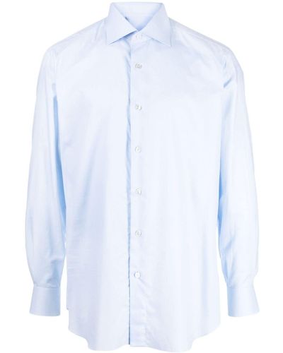 Brioni Long-sleeve Cotton Shirt - Blue