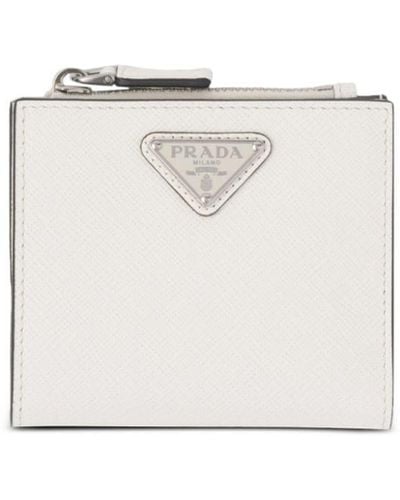Prada Small Saffiano Leather Wallet - White