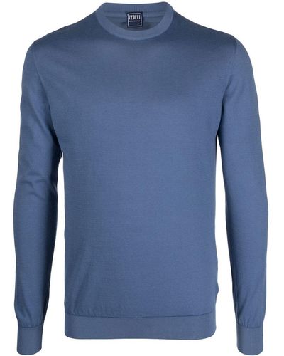Fedeli Crew-neck Sweater - Blue