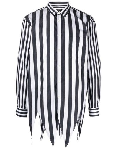 Comme des Garçons Striped Long-sleeve Cotton Shirt - Black