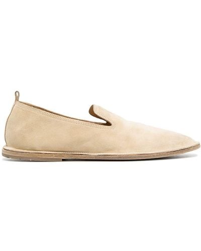 Marsèll Strasacco Round-toe Suede Loafers - Natural
