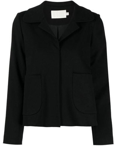 Jane Ned Cropped Fitted Jacket - Black