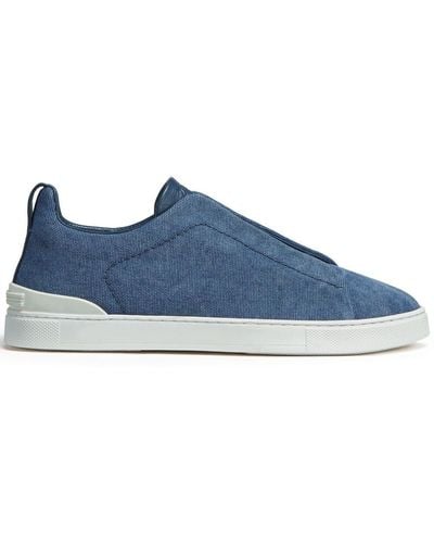 Zegna Triple Stitch Low-top Sneakers - Blauw