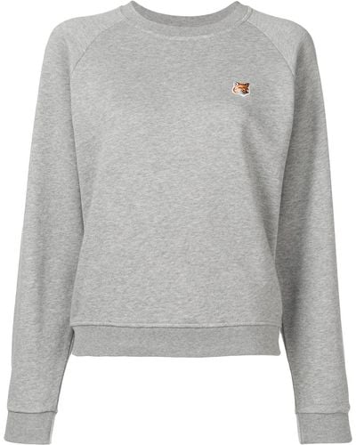 Maison Kitsuné Fox Head Logo Cotton Sweatshirt - Gray