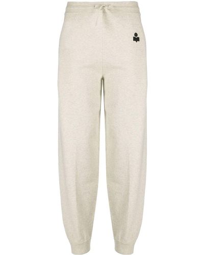 Isabel Marant Embroidered Logo Track Trousers - Natural