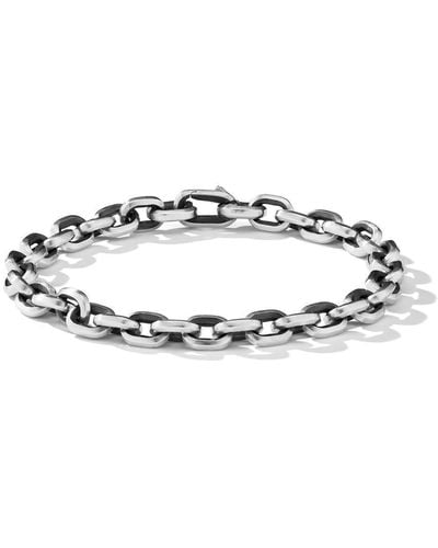 David Yurman Sterling Silver Deco Chain Link Bracelet - Metallic