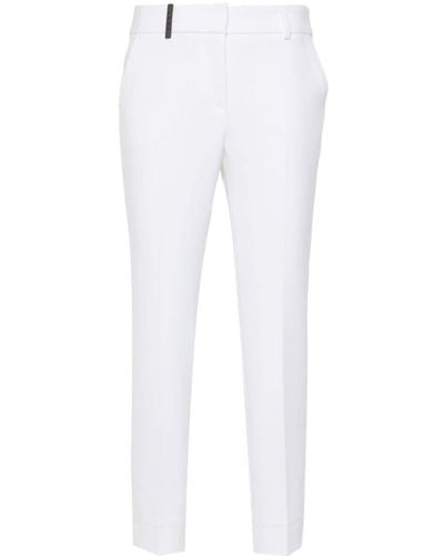 Peserico Pantalon de tailleur en serge - Blanc