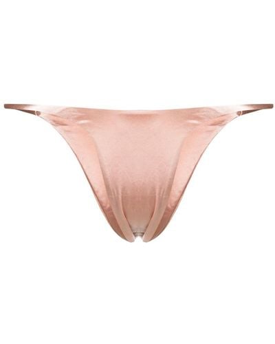 Isa Boulder Forward Reversible Satin Bikini Bottom - Pink