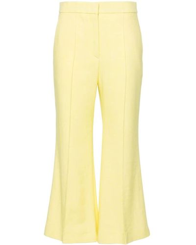 MSGM Mid-rise Cropped Trousers - Yellow